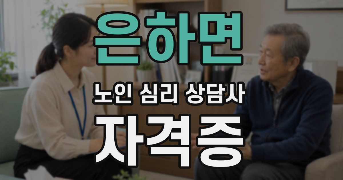 은하면 노인 심리 상담사 자격증