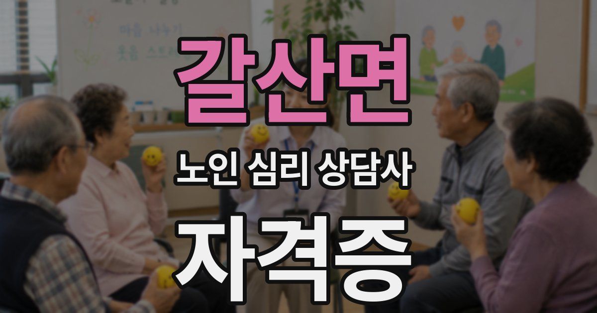 갈산면 노인 심리 상담사 자격증