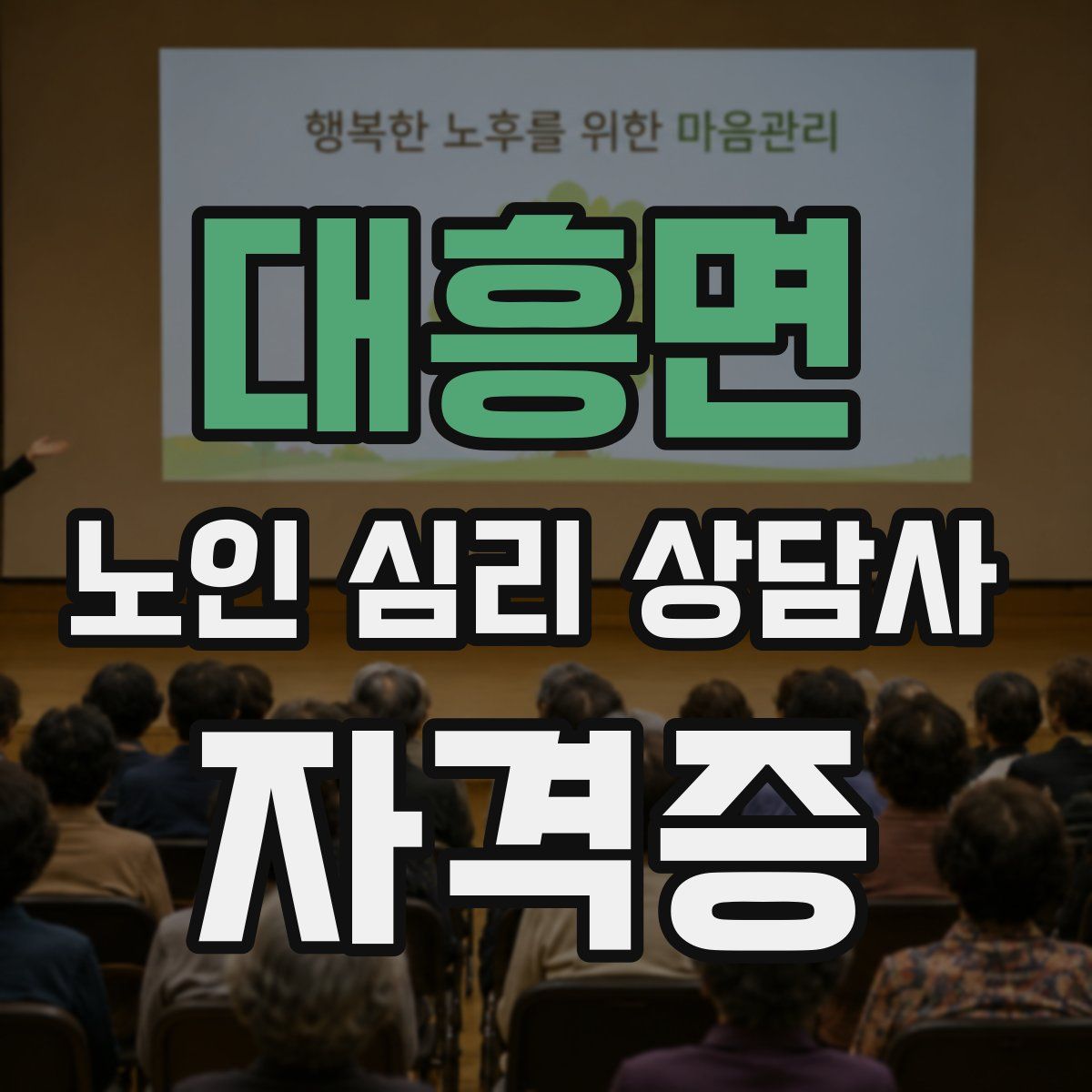 대흥면 노인 심리 상담사 자격증