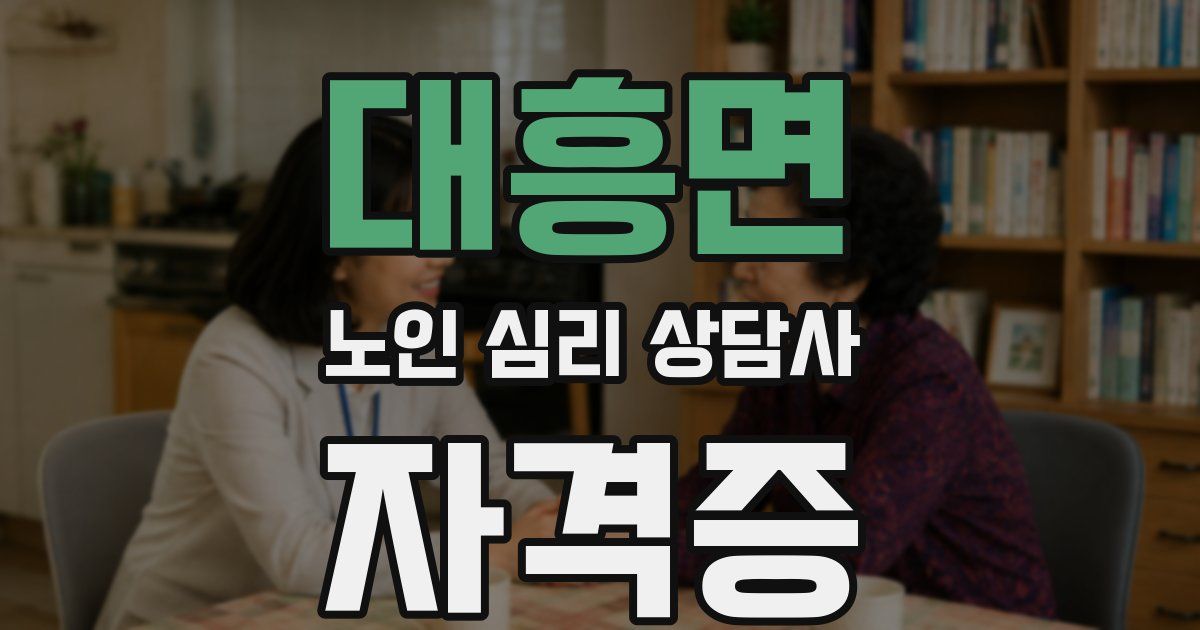 대흥면 노인 심리 상담사 자격증