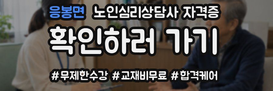 응봉면 노인 심리 상담사 자격증