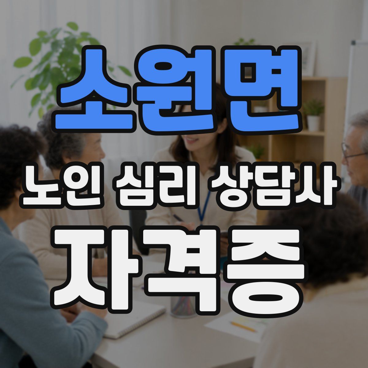 소원면 노인 심리 상담사 자격증