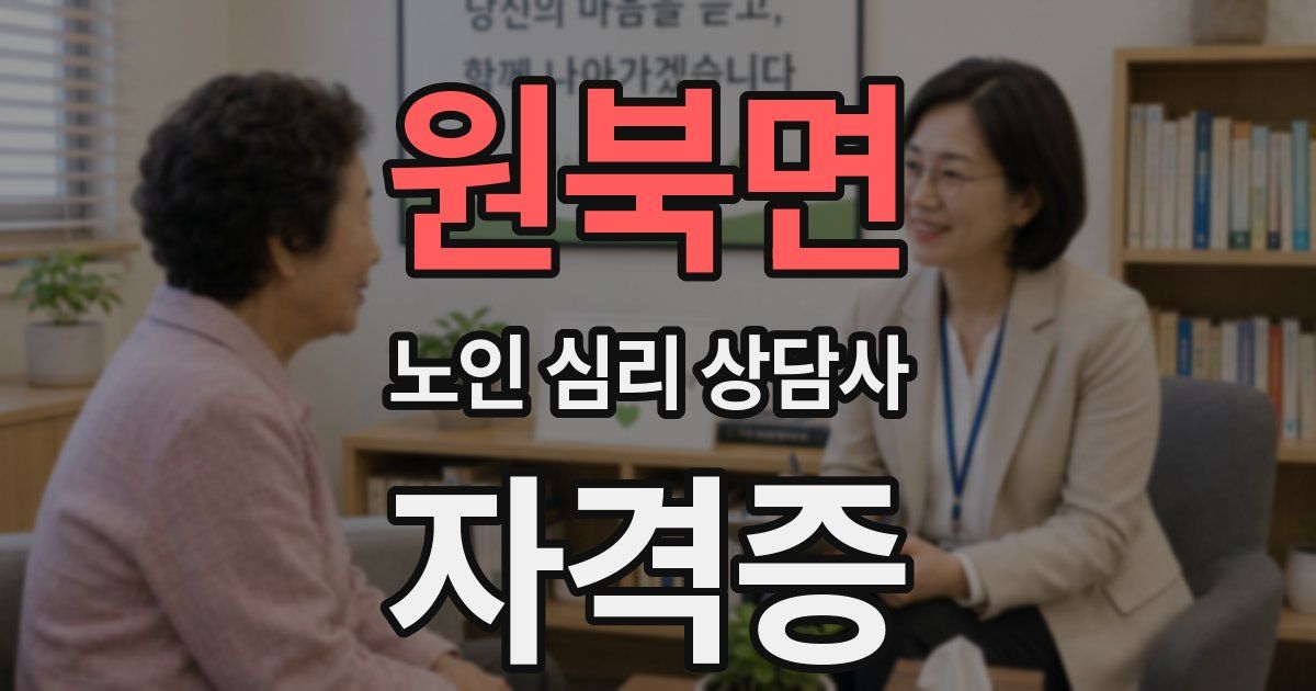원북면 노인 심리 상담사 자격증