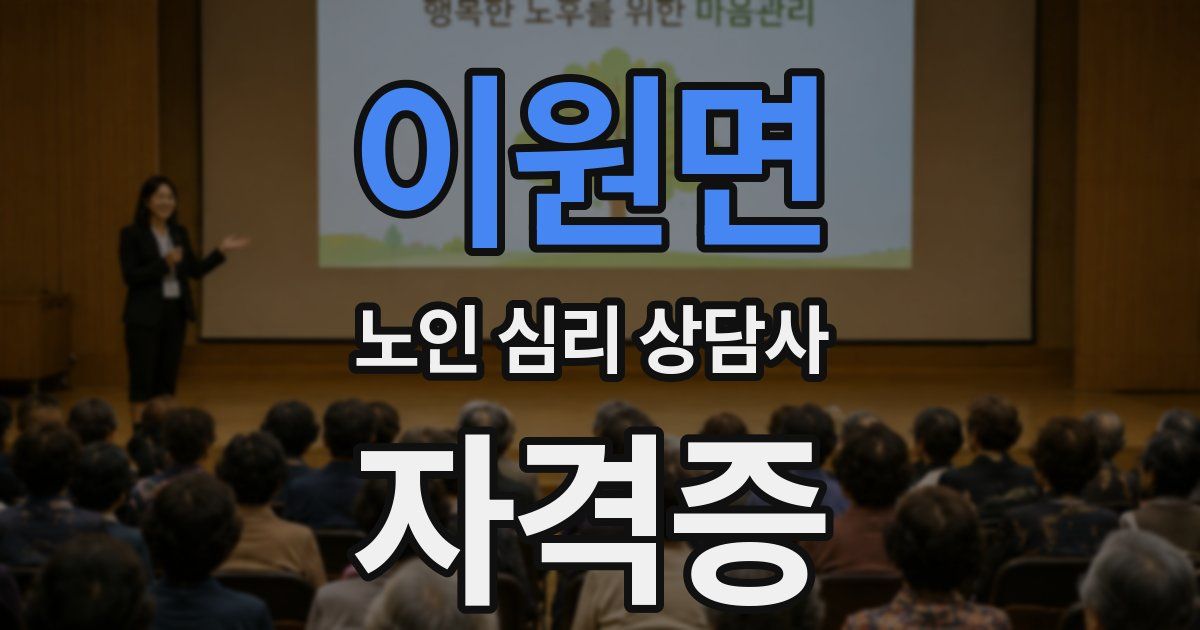 이원면 노인 심리 상담사 자격증