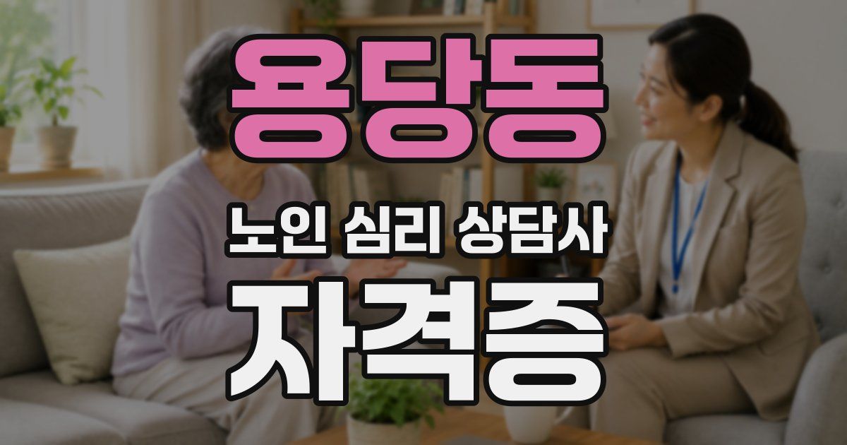 용당동 노인 심리 상담사 자격증