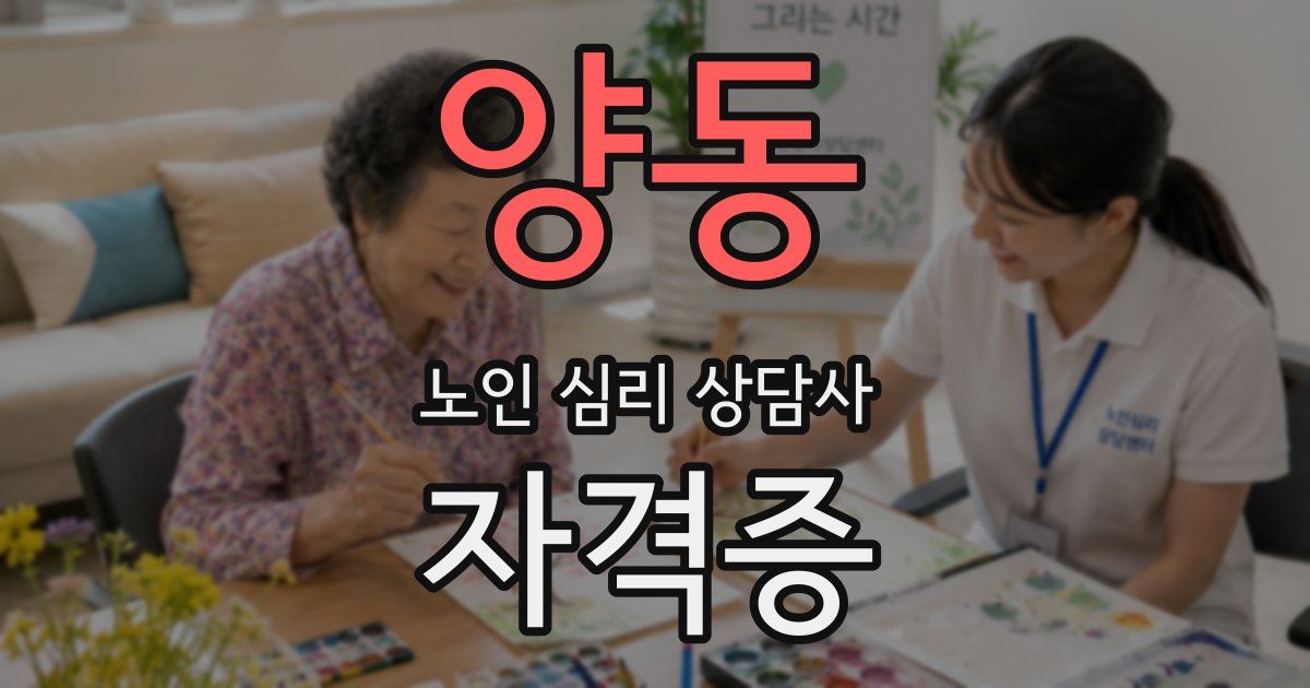 양동 노인 심리 상담사 자격증