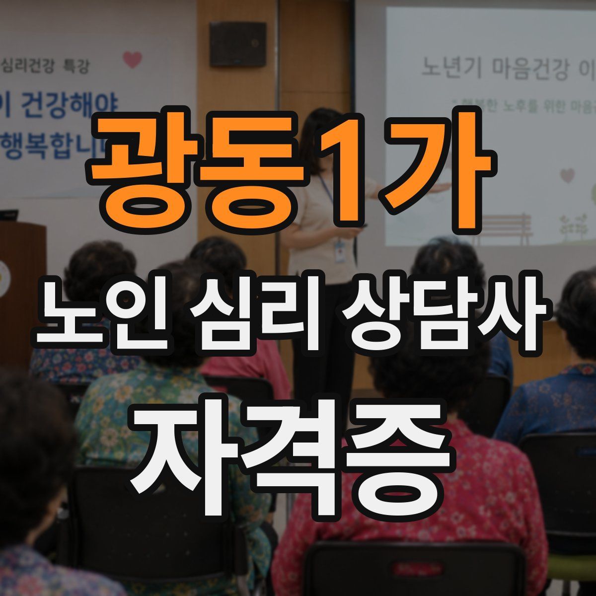 광동1가 노인 심리 상담사 자격증