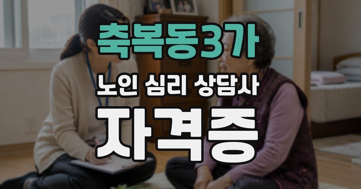 축복동3가 노인 심리 상담사 자격증