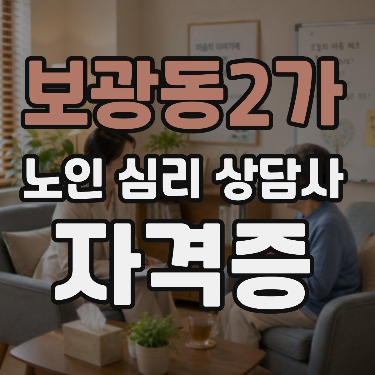 보광동2가 노인 심리 상담사 자격증