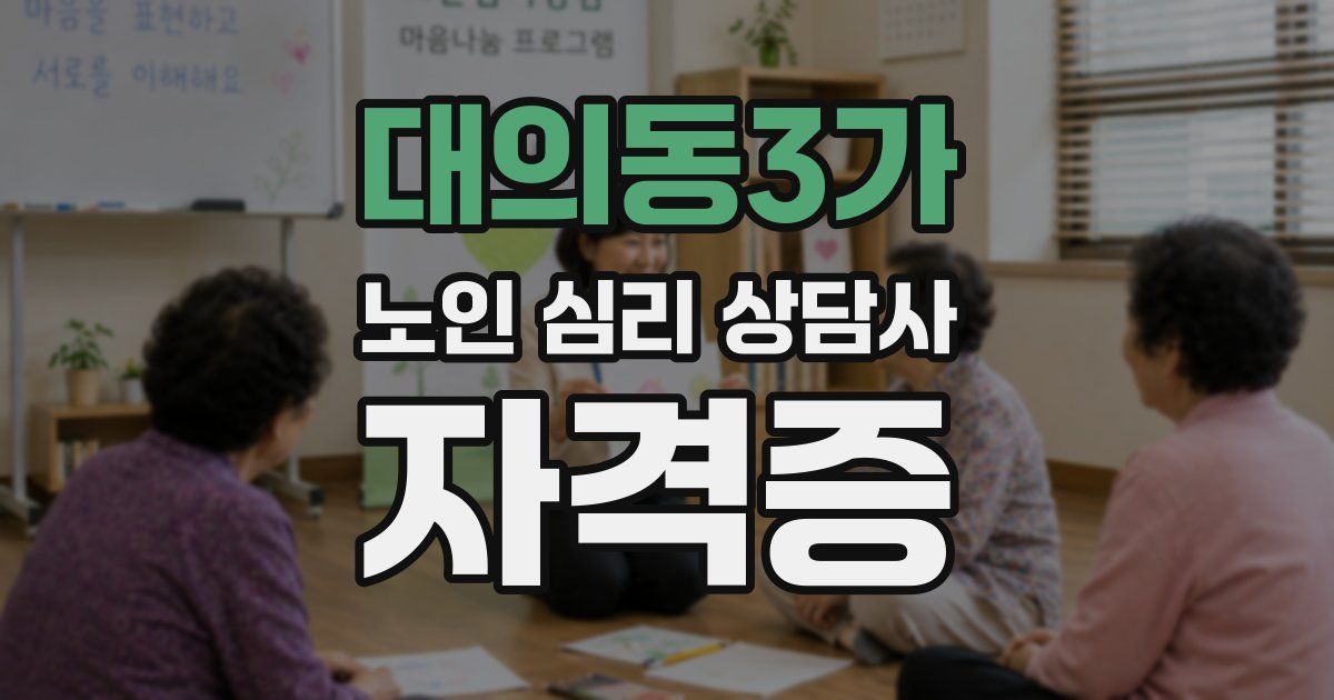 대의동3가 노인 심리 상담사 자격증