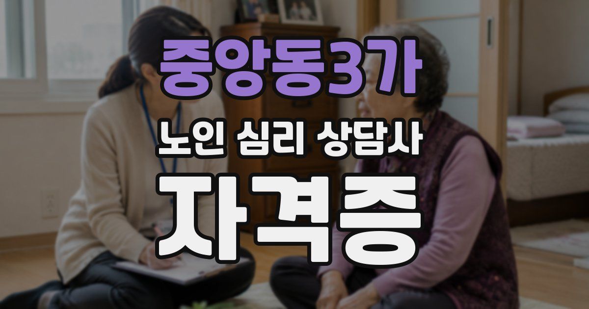 중앙동3가 노인 심리 상담사 자격증