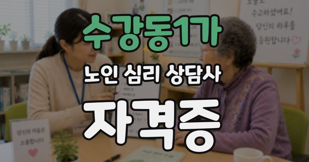 수강동1가 노인 심리 상담사 자격증