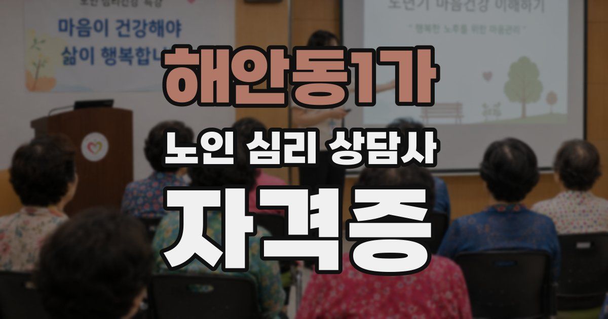 해안동1가 노인 심리 상담사 자격증