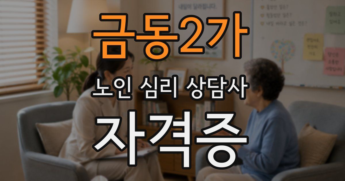 금동2가 노인 심리 상담사 자격증