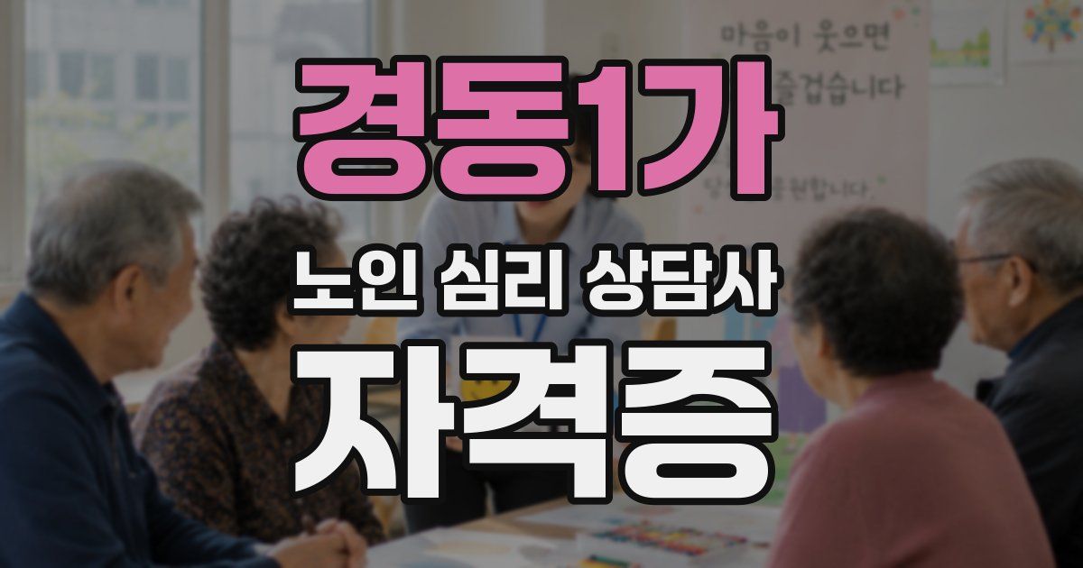 경동1가 노인 심리 상담사 자격증