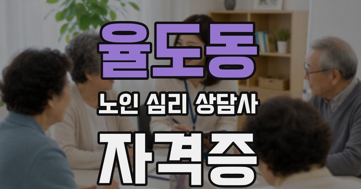 율도동 노인 심리 상담사 자격증