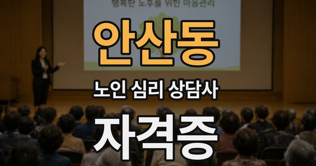 안산동 노인 심리 상담사 자격증