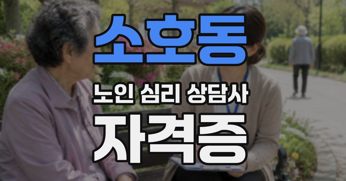 소호동 노인 심리 상담사 자격증