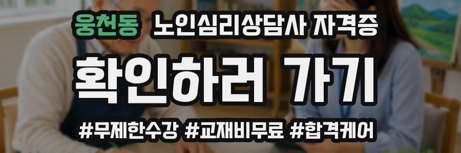 웅천동 노인 심리 상담사 자격증