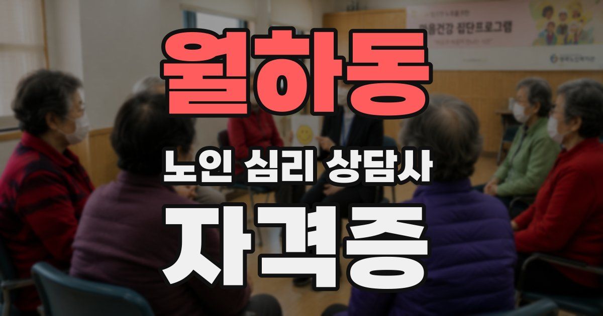 월하동 노인 심리 상담사 자격증