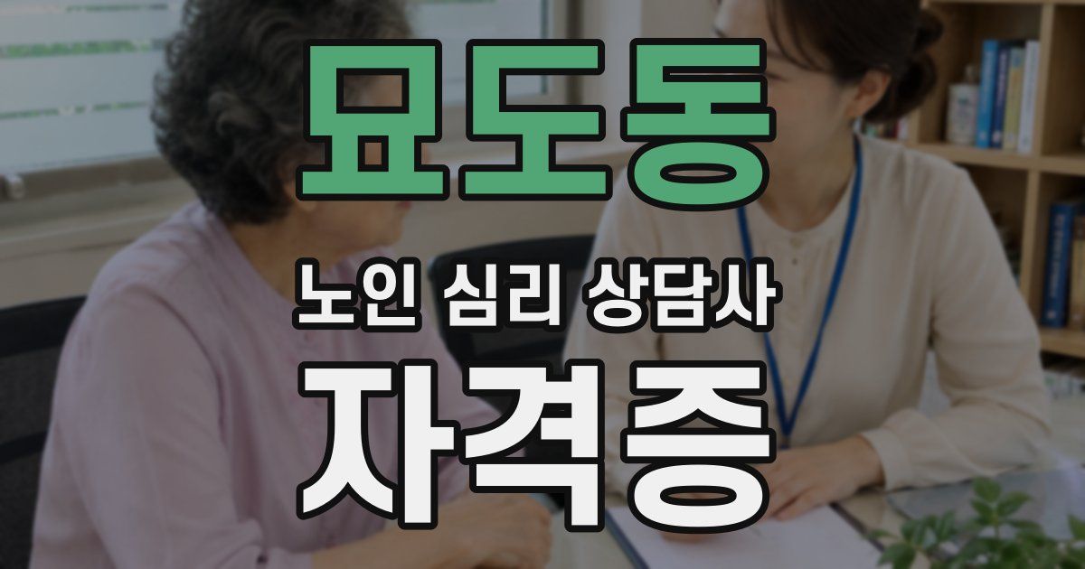 묘도동 노인 심리 상담사 자격증