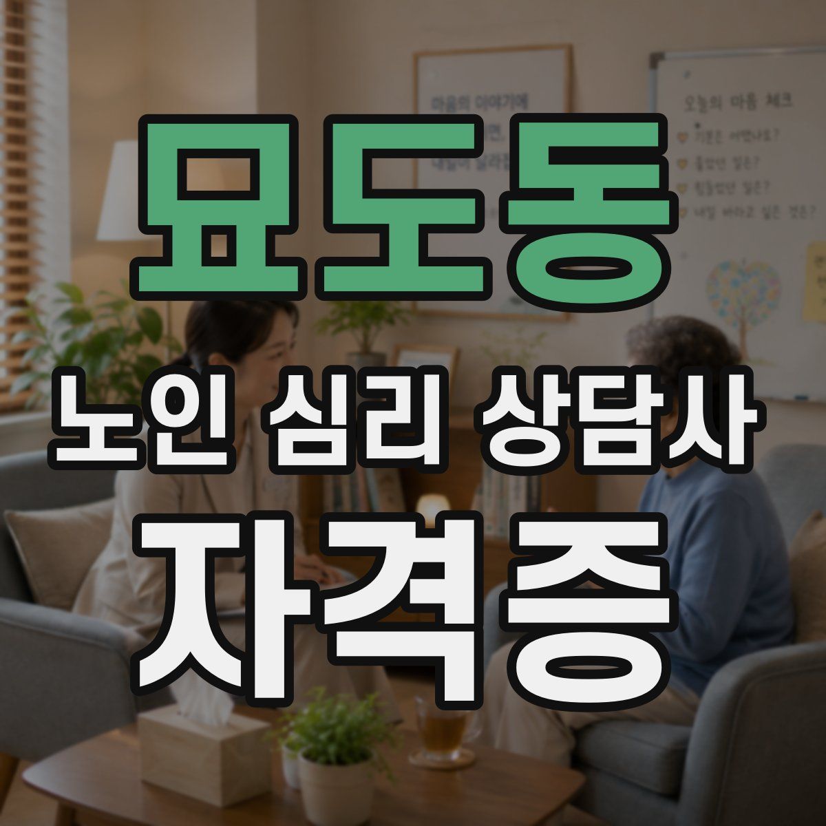 묘도동 노인 심리 상담사 자격증