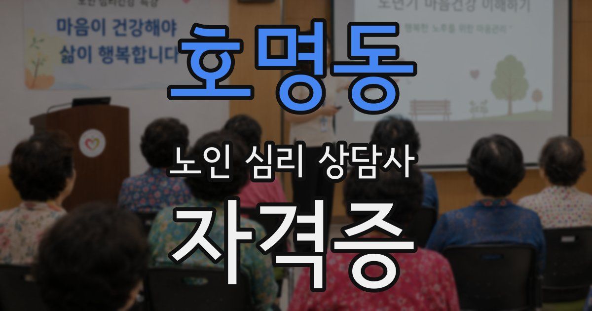 호명동 노인 심리 상담사 자격증