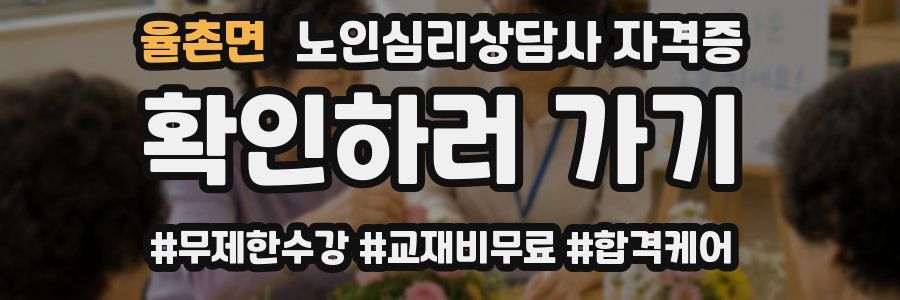 율촌면 노인 심리 상담사 자격증