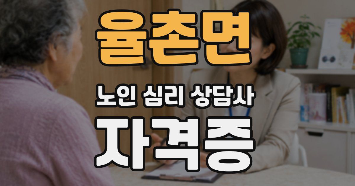 율촌면 노인 심리 상담사 자격증