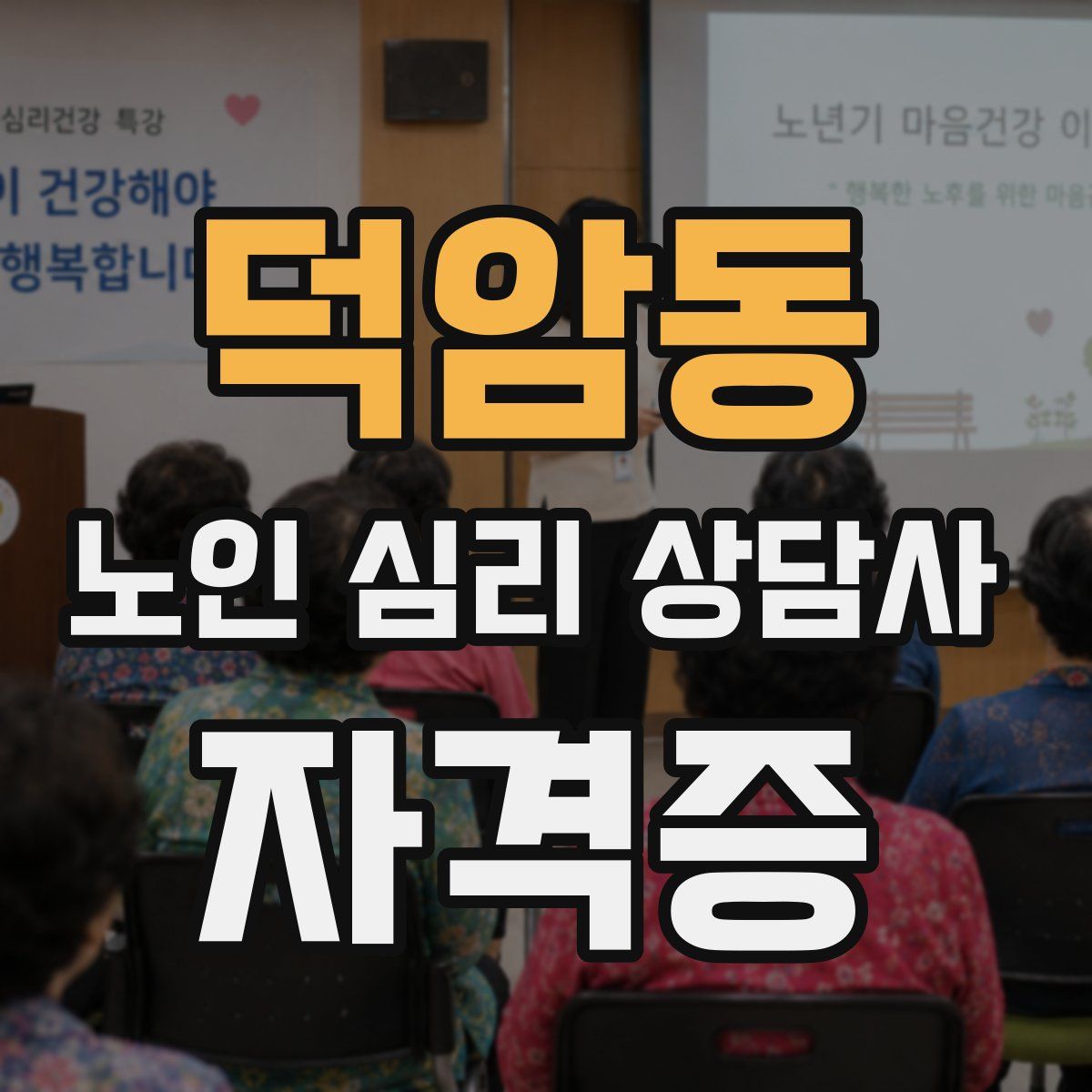 덕암동 노인 심리 상담사 자격증