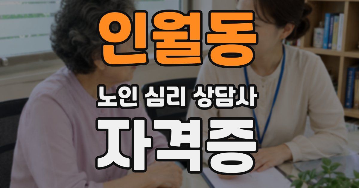 인월동 노인 심리 상담사 자격증