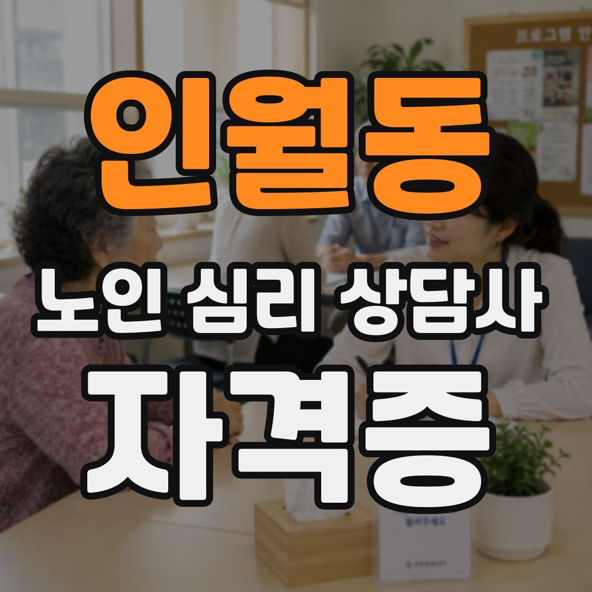 인월동 노인 심리 상담사 자격증