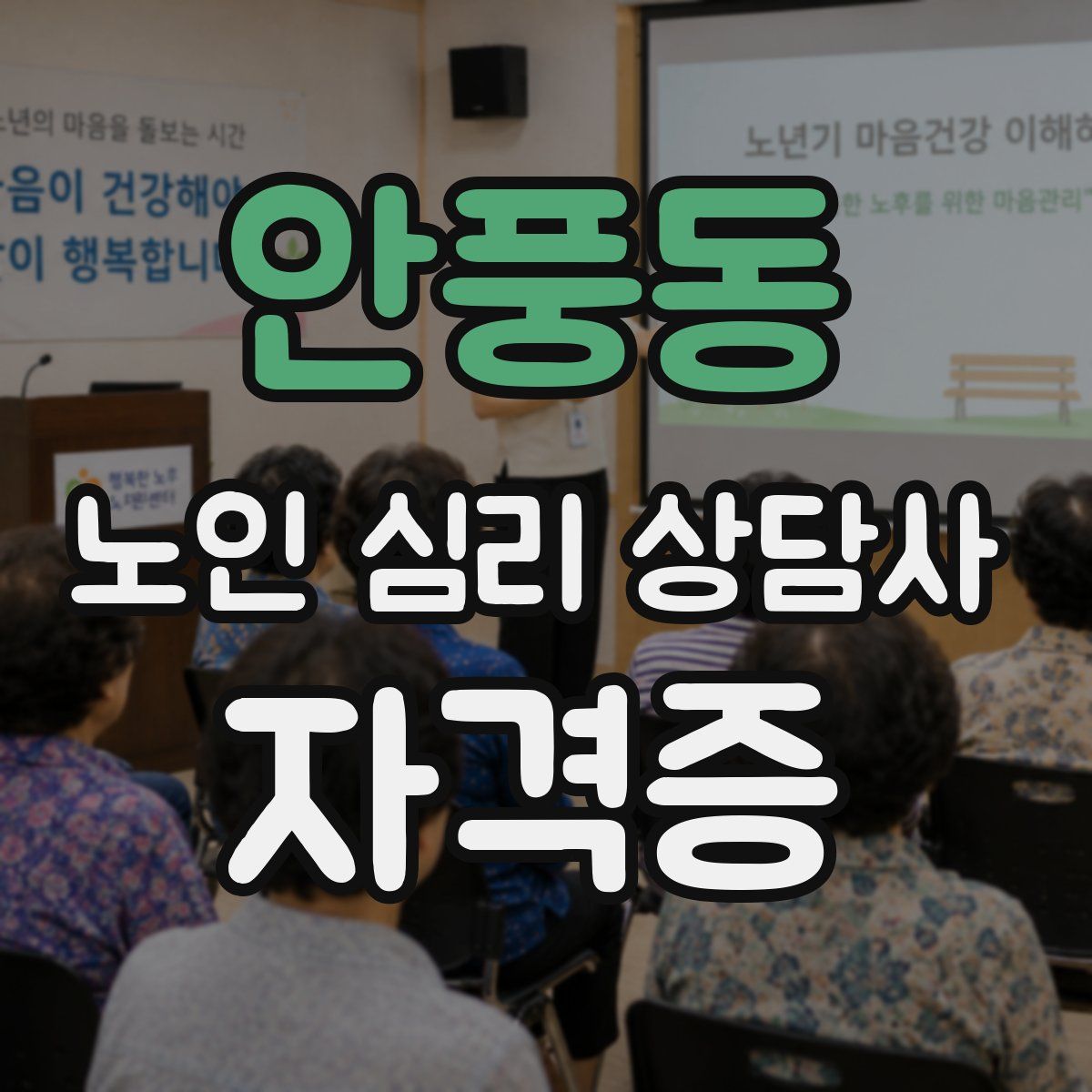 안풍동 노인 심리 상담사 자격증