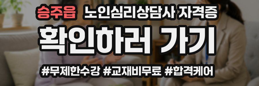 승주읍 노인 심리 상담사 자격증