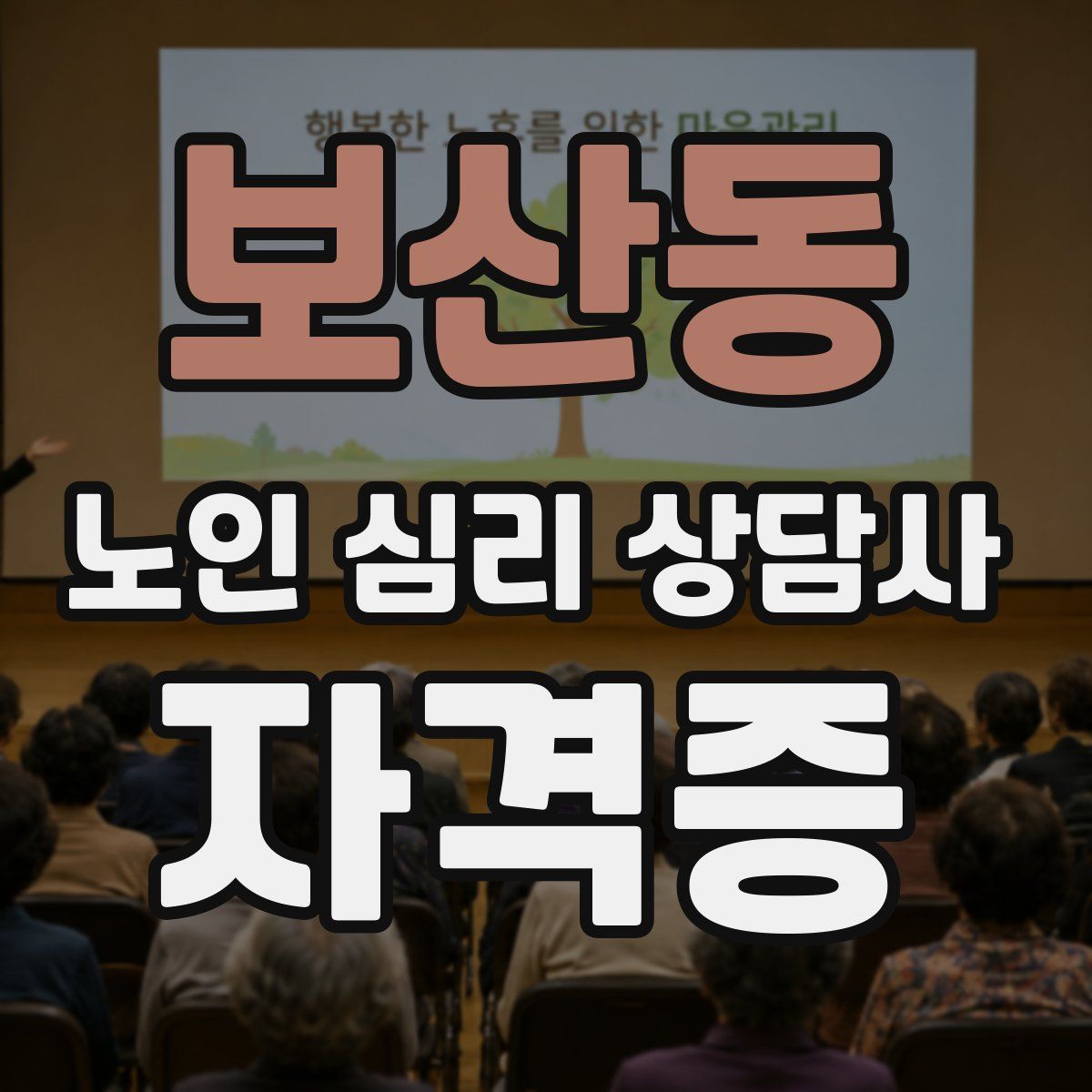 보산동 노인 심리 상담사 자격증