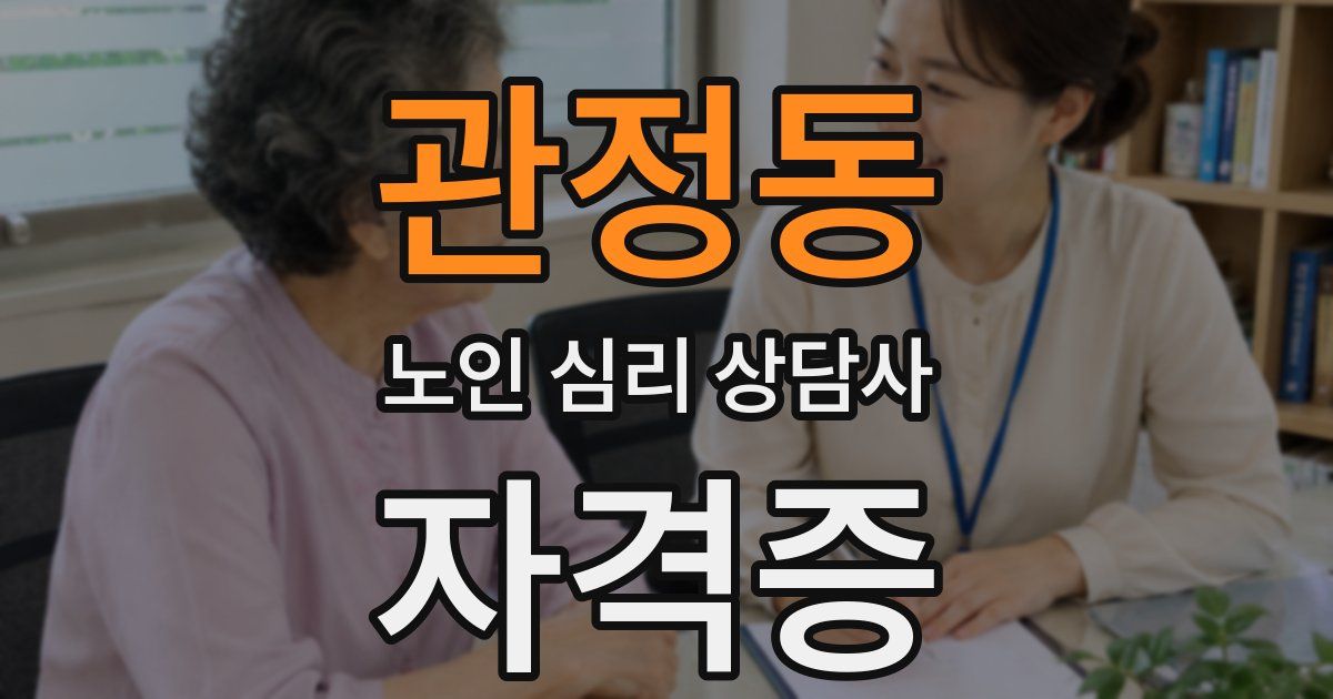관정동 노인 심리 상담사 자격증