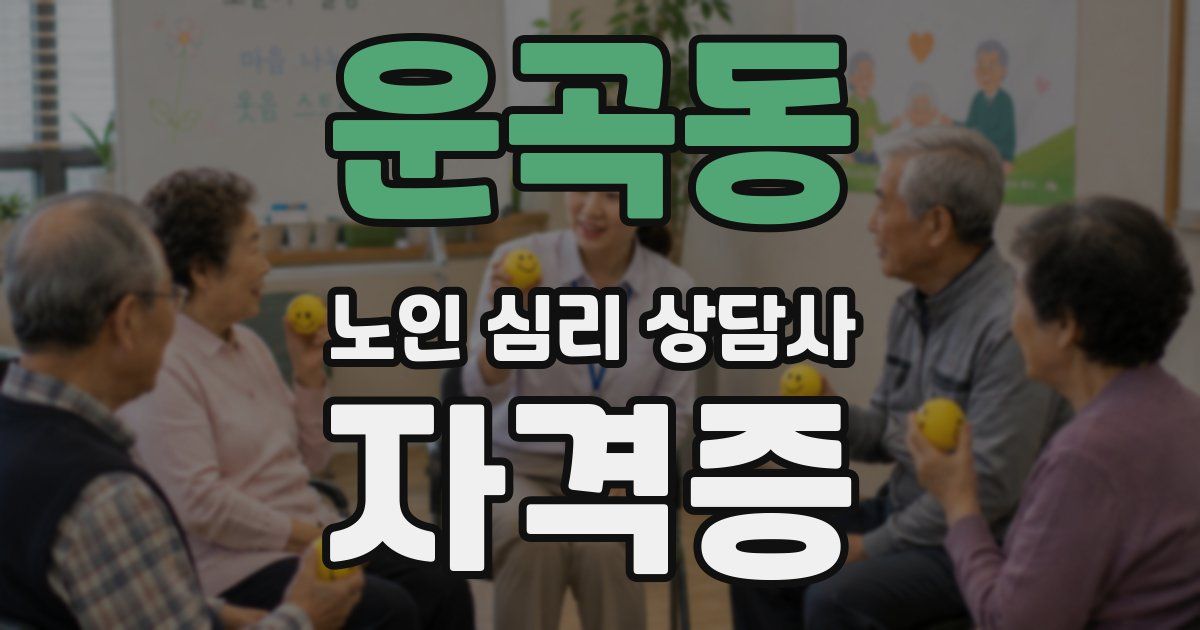운곡동 노인 심리 상담사 자격증