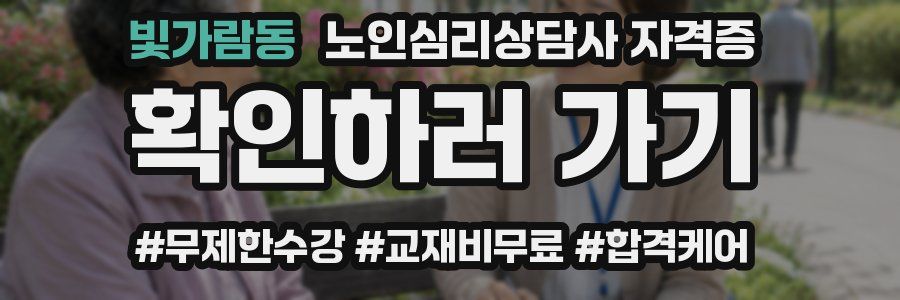 빛가람동 노인 심리 상담사 자격증