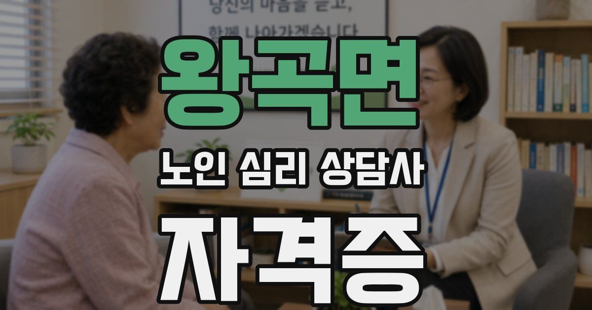 왕곡면 노인 심리 상담사 자격증