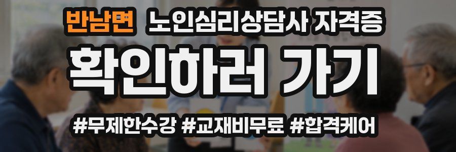 반남면 노인 심리 상담사 자격증