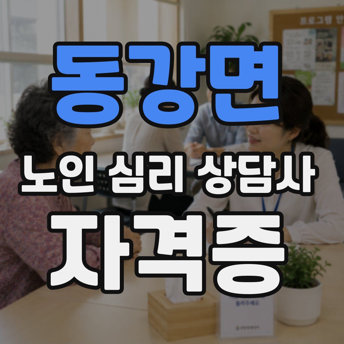 동강면 노인 심리 상담사 자격증