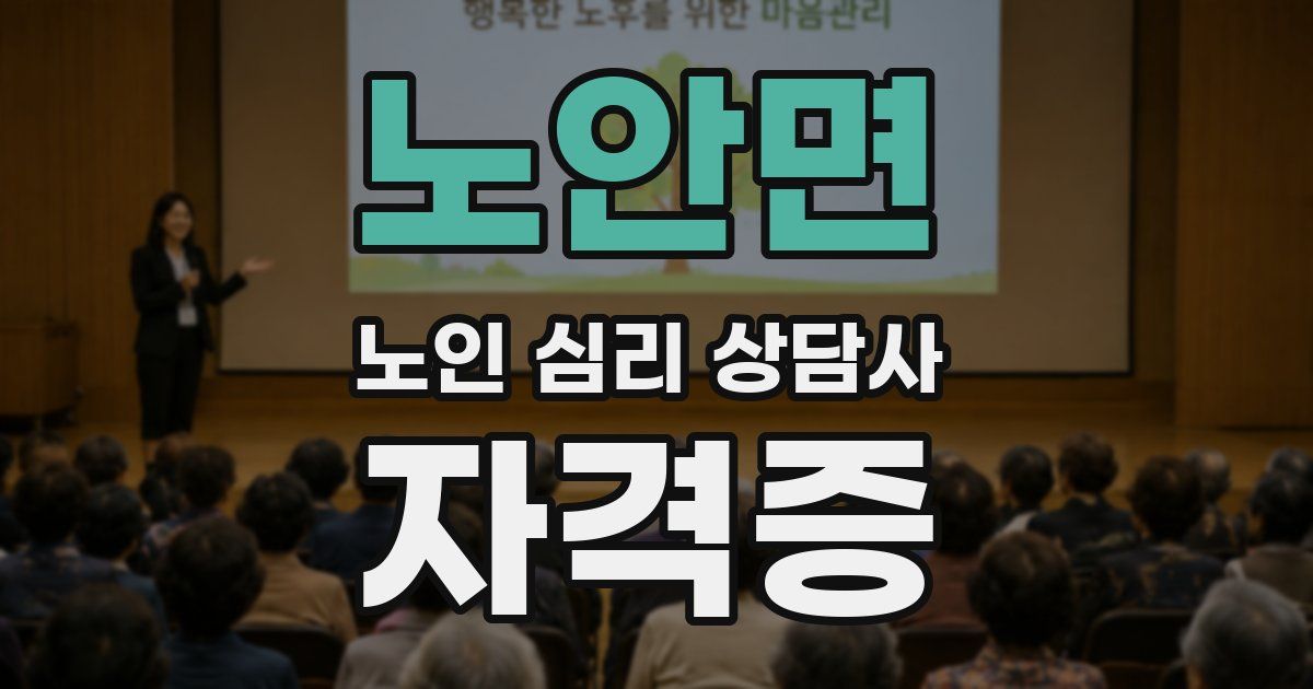 노안면 노인 심리 상담사 자격증