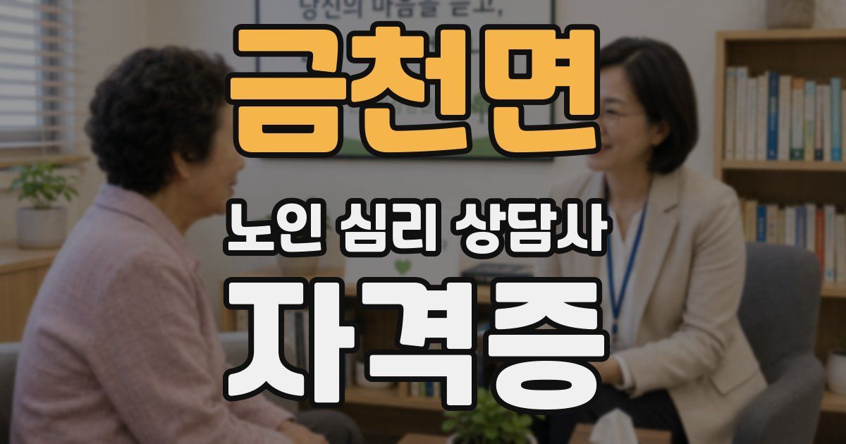 금천면 노인 심리 상담사 자격증