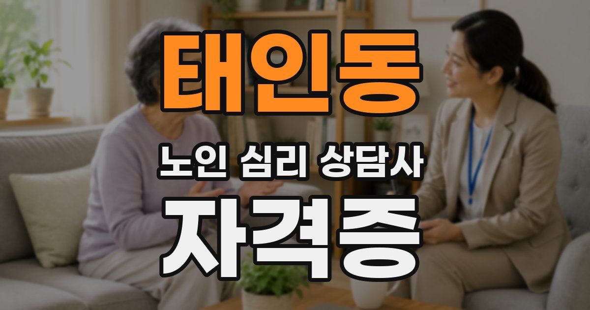 태인동 노인 심리 상담사 자격증