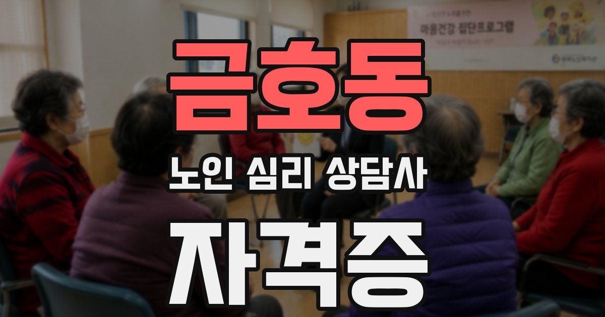 금호동 노인 심리 상담사 자격증