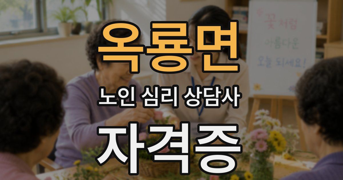 옥룡면 노인 심리 상담사 자격증