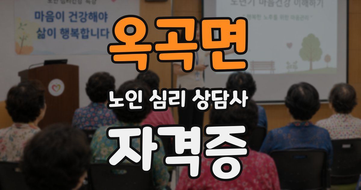 옥곡면 노인 심리 상담사 자격증