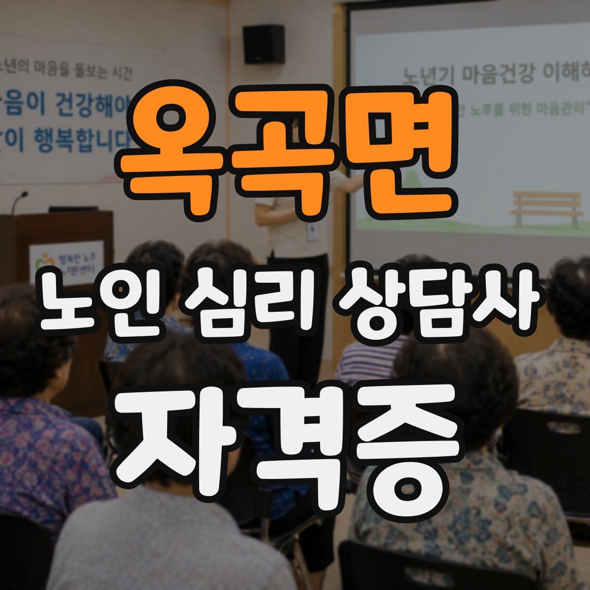 옥곡면 노인 심리 상담사 자격증