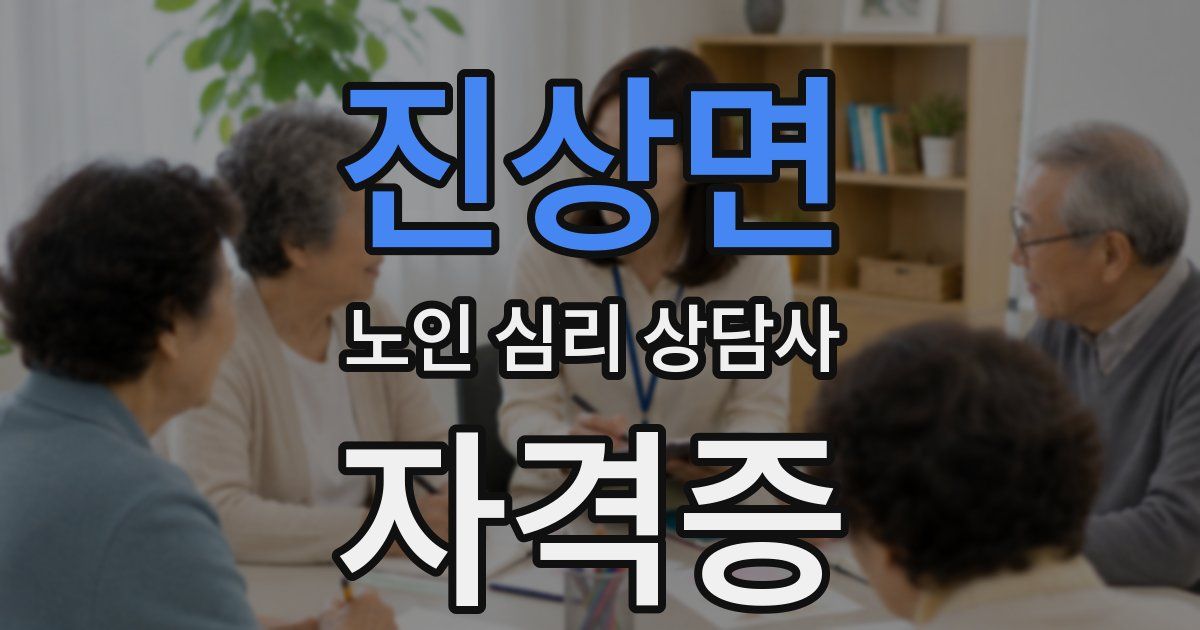 진상면 노인 심리 상담사 자격증