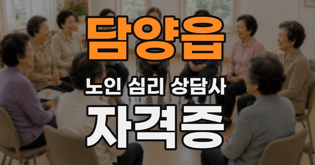 담양읍 노인 심리 상담사 자격증